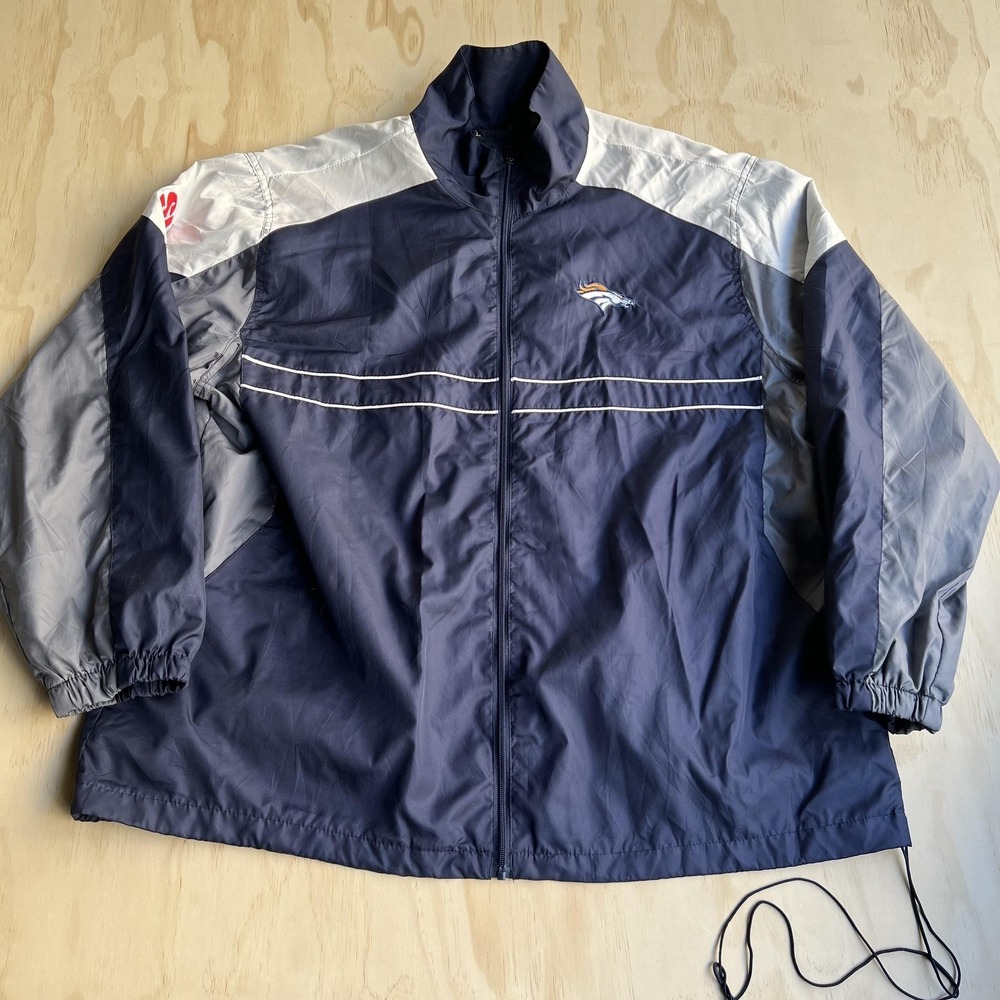 Denver Broncos Jacket Mens 2XL Blue Gray NFL Football Dunbrooke‎ Windbreaker